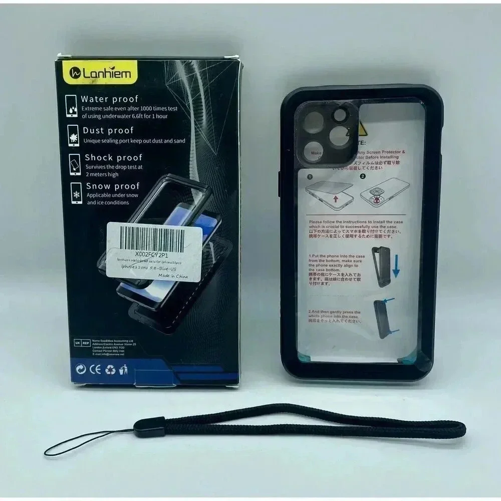Lanhiem IP68 Waterproof Case For iPhone 11 Pro 5.8” 360° Protection With‎ Strap